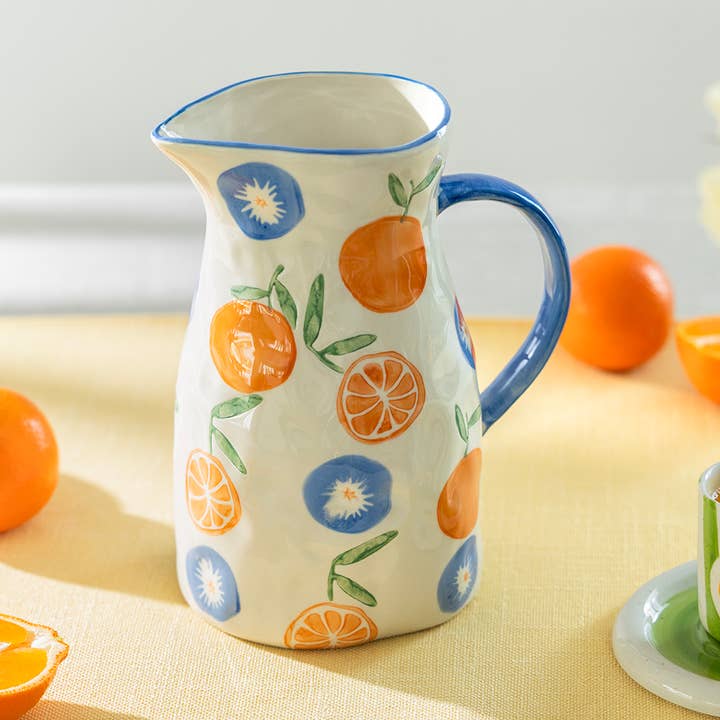 Orange Bloom 1.9qt Pitcher for wholesale by Grace Teaware