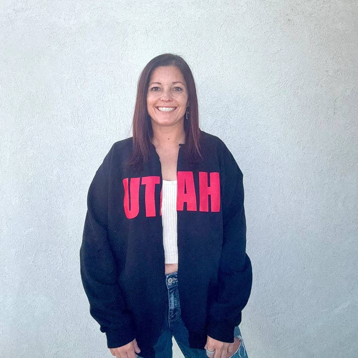 Utah Split Crew Cardigan für den Großhandel von Talking Too Loud Apparel