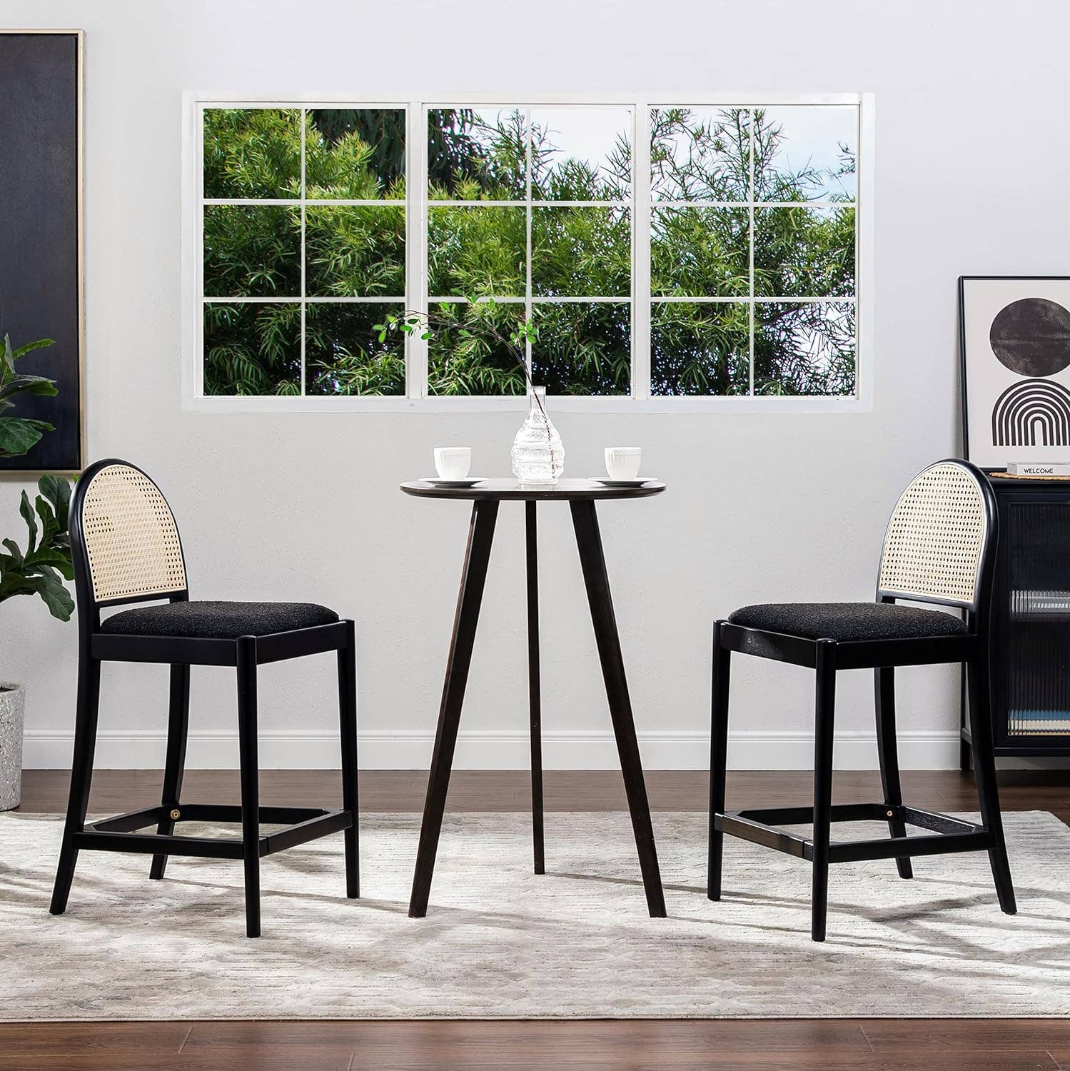 Jennifer Taylor Home - Wholesale Stool - Panama 26.5" Curved Back Cane Rattan Counter Stool Set of 25