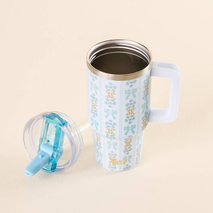 The Darling Effect - Wholesale Insulated Mug/Tumbler - 20 oz Lifestyle Flip Straw Tumbler-Oh So Fancy Blue