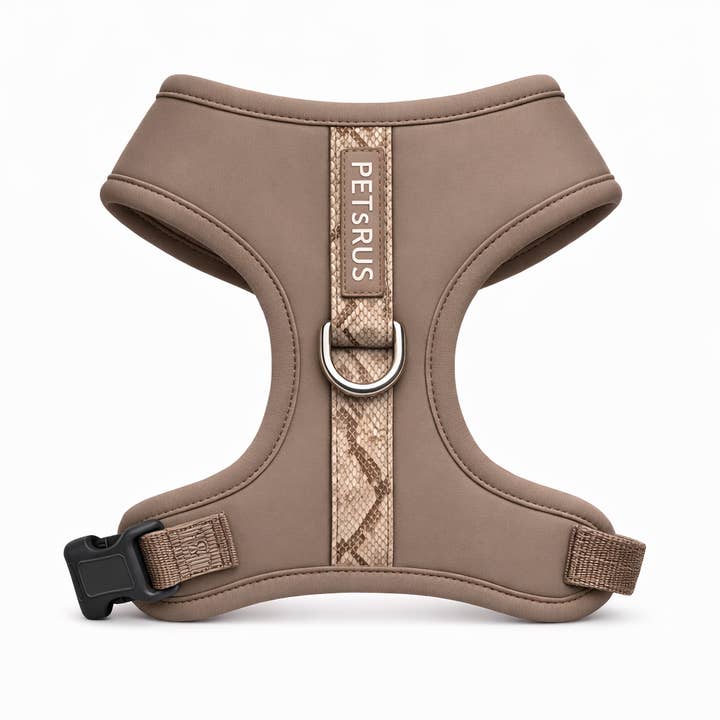 Adjustable No Pull Dog Harness, Brown Taupe Snake for wholesale by PETsRUS