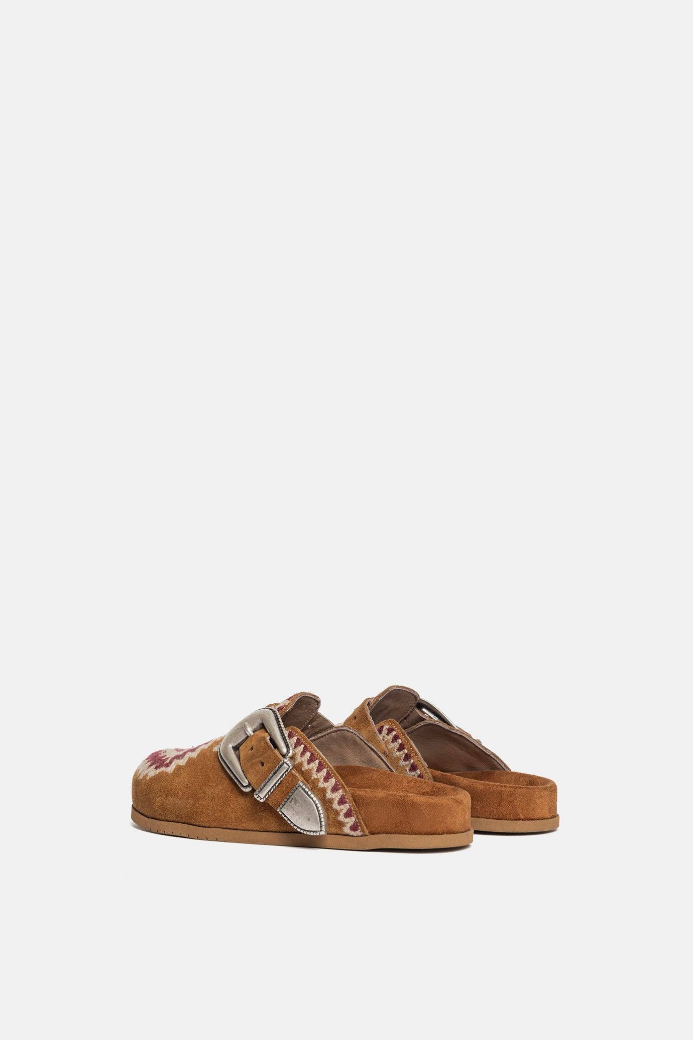 METISSE - Wholesale Sandals - Women's - Suede clogs with FUS10 embroidery3