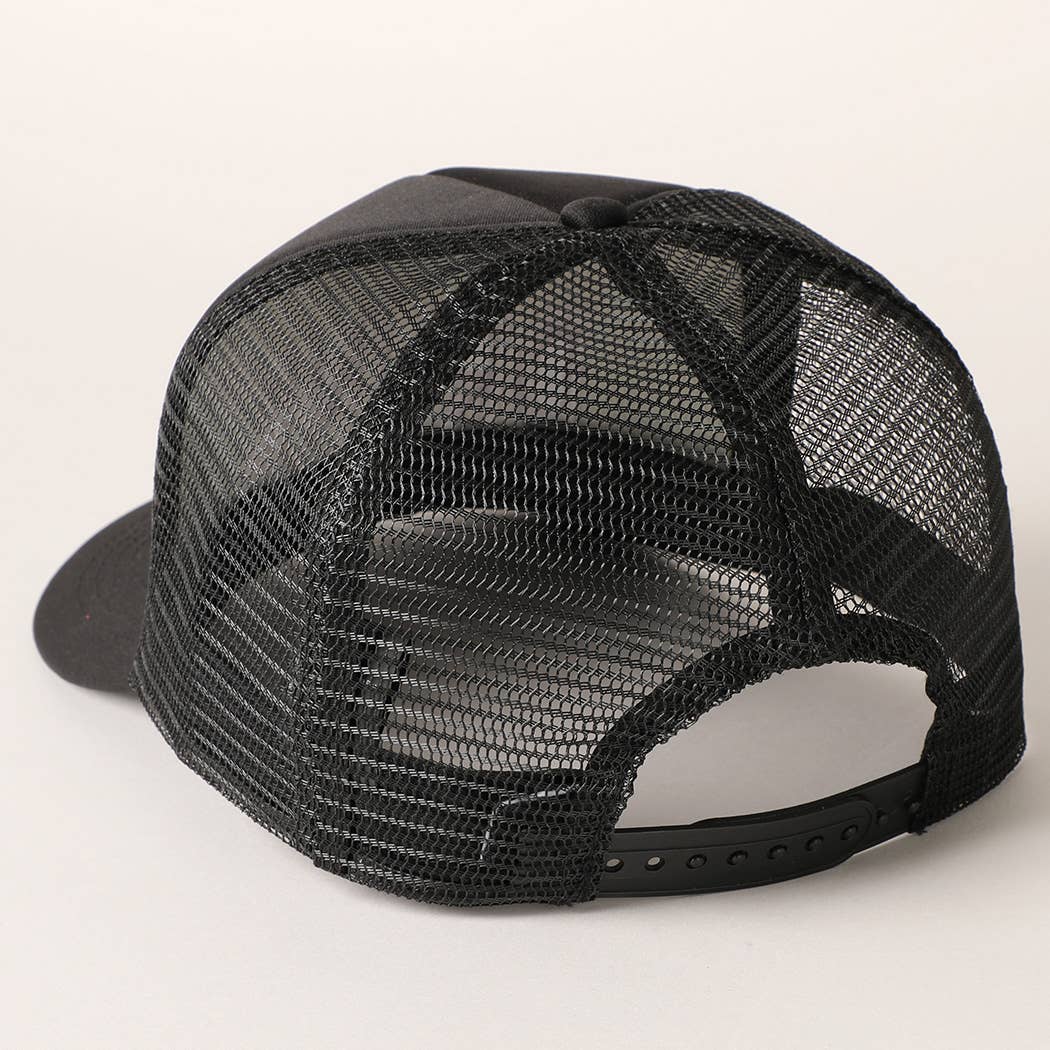 Fashion City - Vente Casquette de camionneur – femme - Casquette de camionneur à dos en maille brodée DRUNK6