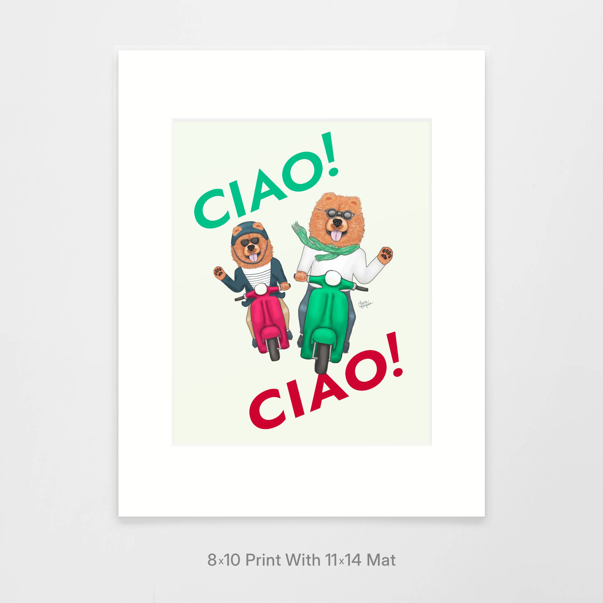 Laura Bergsma Studio - Vendita all'ingrosso Stampa artistica - Stampa artistica Chow Chow Dog, Ciao! Ciao!1