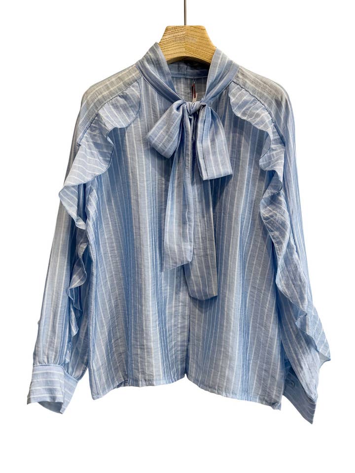 LONG-SLEEVE BLOUSE WITH RUFFLE for wholesale by SWEET MAGIC MODA Y COMPLEMENTOS