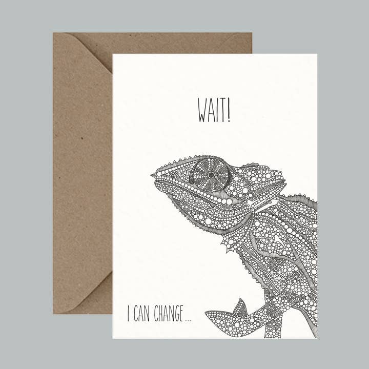 Little Dot Creations - Venta al por mayor Tarjetas de felicitación - ¡Espera! I Can Change... - Tarjeta de felicitación Pun0