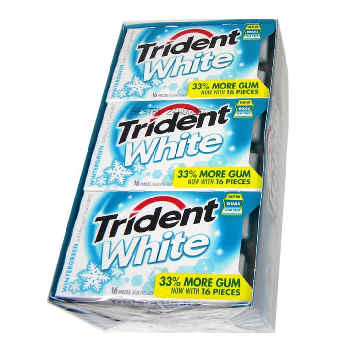 Trident White Sugarless Gum Wintergreen - 9ct for wholesale by I Got Your Candy