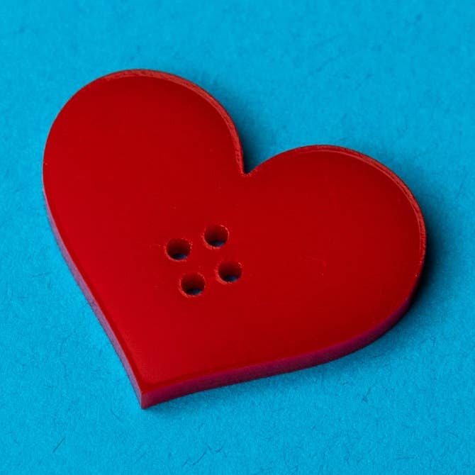 Heart Button for wholesale by OddBorn