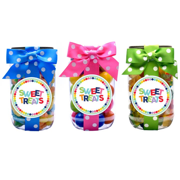 Candy Jars - Rainbow Dot Sweet Treats - Pint for wholesale by Oh, Sugar!