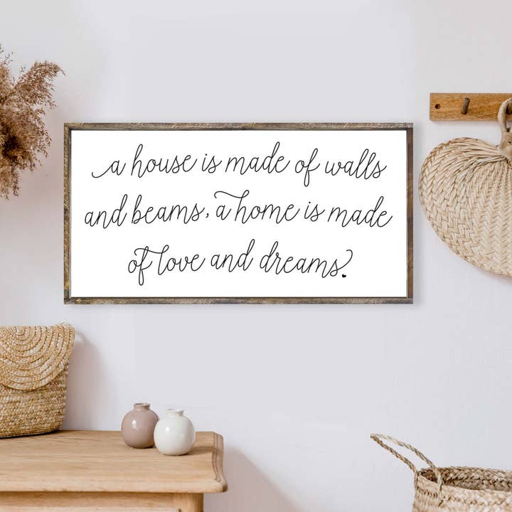 Hoekstra Decor - Wholesale Sign - A House Is Made Of Walls And Beams Wood Sign