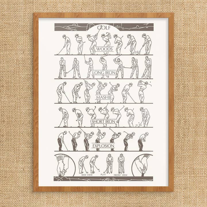 Stampa con mazze da golf e colpi da 11" x 14 per la vendita all'ingrosso da parte di Fridgedoor
