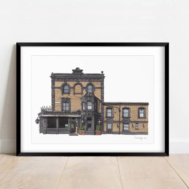 East Dulwich - The Great Exhibition Pub - Impression giclée (unfr) pour la vente par Ana Gallego Illustrations