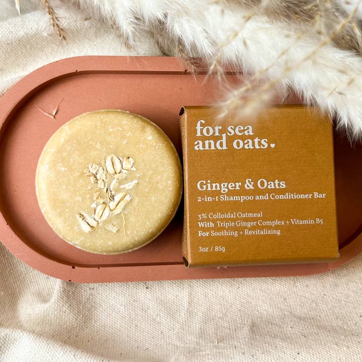 Ginger & Oats Shampoo Conditioner Bar | Sulfate-free for wholesale by For Sea and Oats