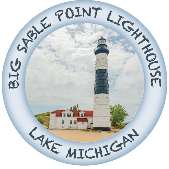 PHARE DE BIG SABLE POINT - AIMANT BOUTON 2 1/4" pour la vente par Phil Stagg Photography