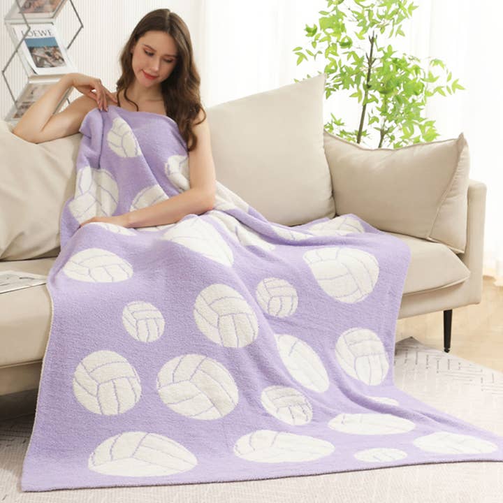Fashion City - Wholesale Throw Blanket - Volleyball Print Cozy Soft Throw Blanket