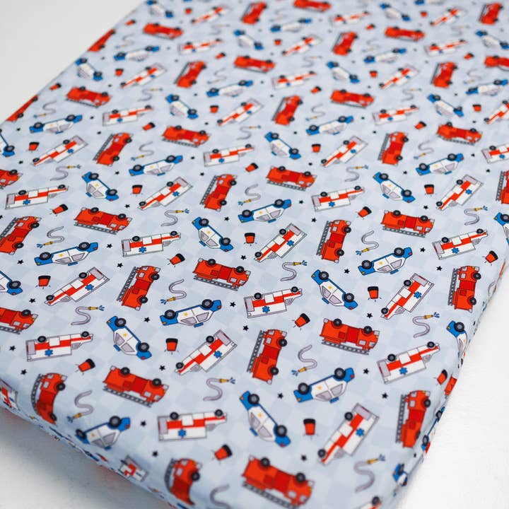 LMK Designs - Wholesale Cot/Crib Sheets - First Responder Crib Sheet