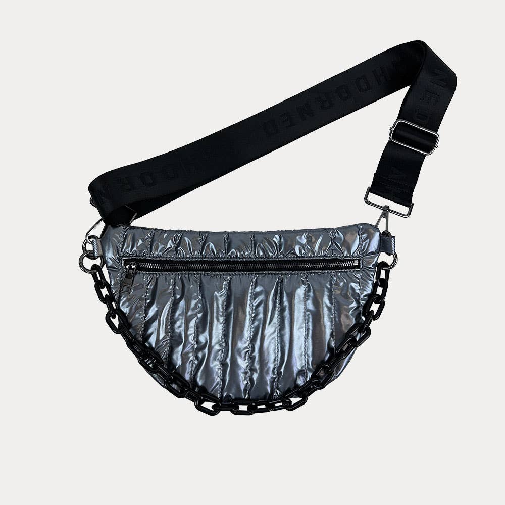 AHDORNED - Wholesale Belt Bag - Women's - Reese Quilted Sling/Waist Bag w/Black Resin Chain & 2" Solid38