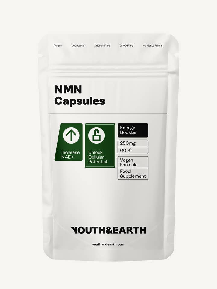 NMN (β-Nicotinamidmononukleotid) 500 mg - 60 kapsler for engroshandel hos Youth & Earth
