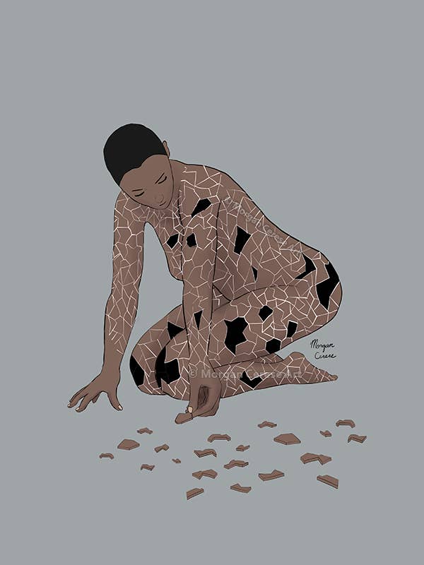 Picking Up The Pieces (Version 1) 8"x10" OR 11"x14" Art Print for wholesale by Morgan Cerese Art