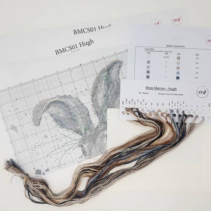 Creative World of Crafts - Wholesale Embroidery/Cross Stitch Supplies - Bree Merryn - Hugh the Hare Cross Stitch Kit