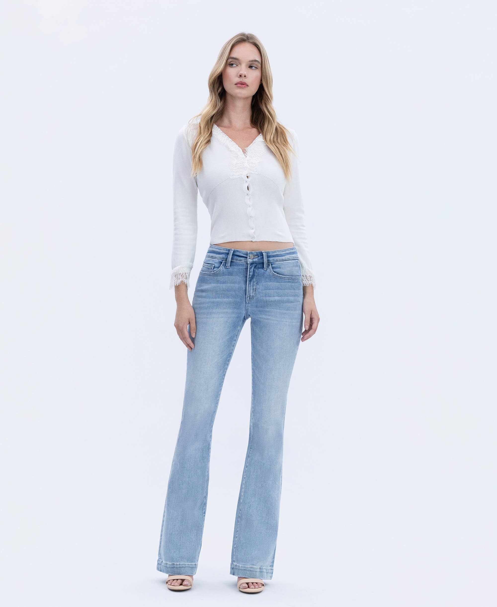 LEGENDARY MID RISE TROUSER HEM BOOTCUT JEANS T6243 T6243 for wholesale on Faire7