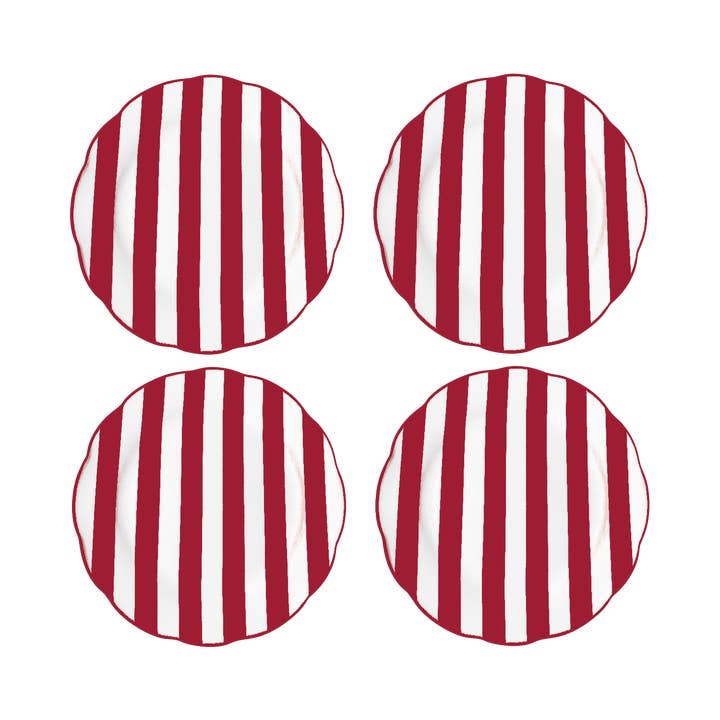 Opjet Paris - Wholesale Dinner Plate - Set of 4 red trattoria dessert plates D19cm0