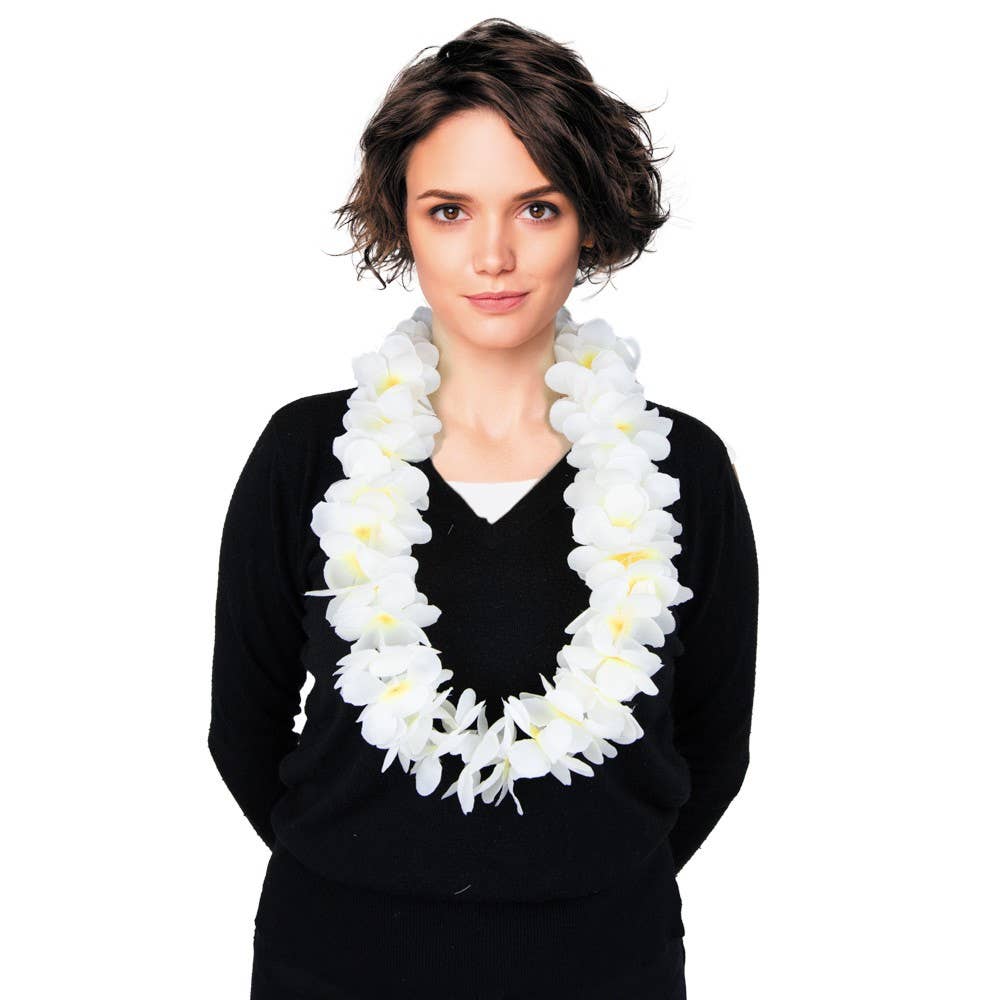 Party Pro - Wholesale Wreath - HAWAIIAN NECKLACE WHITE VAHINE