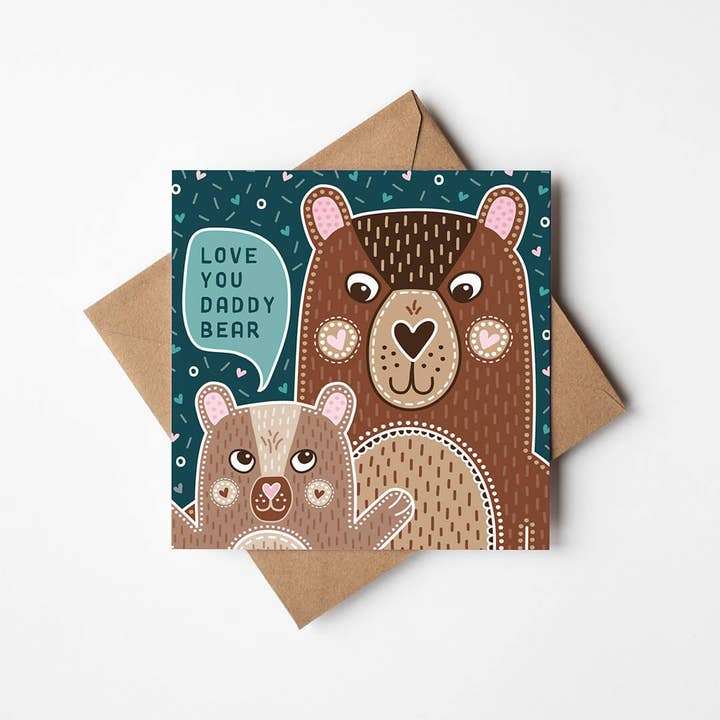 Jess A Little Creative - Wholesale Father's Day Card - Cute 'Love You Daddy Bear' Father's Day Card