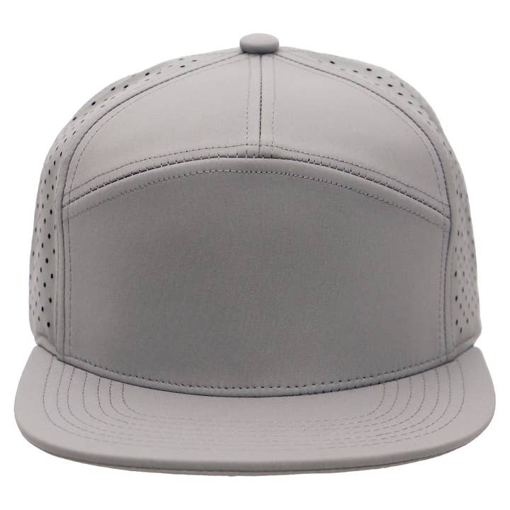 Cap Zone - Wholesale Flat Brim Cap - Unisex - 7 Panel Flat Bill Perforated Snapback18