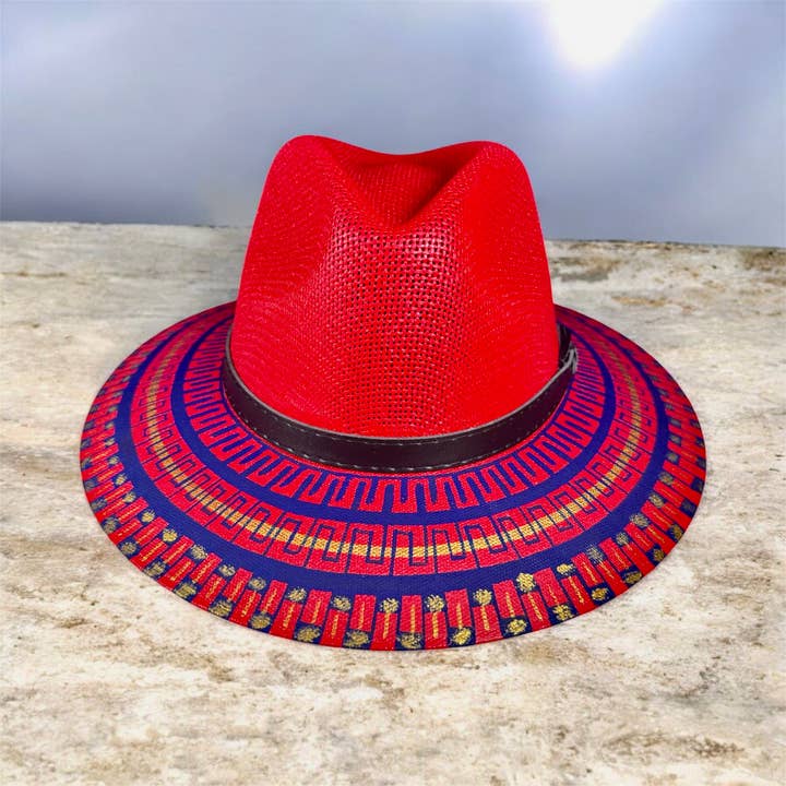 GMCE Global Trading, LLC - Wholesale Straw Hat - Unisex - Premium Detailed Hand-Painted Palm Straw Fedora Hat 1