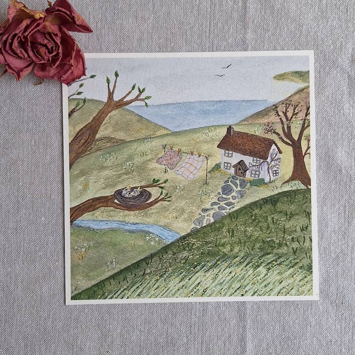 LYDIAMAE - Wholesale Art Print - Spring cottage 7x7 Art print