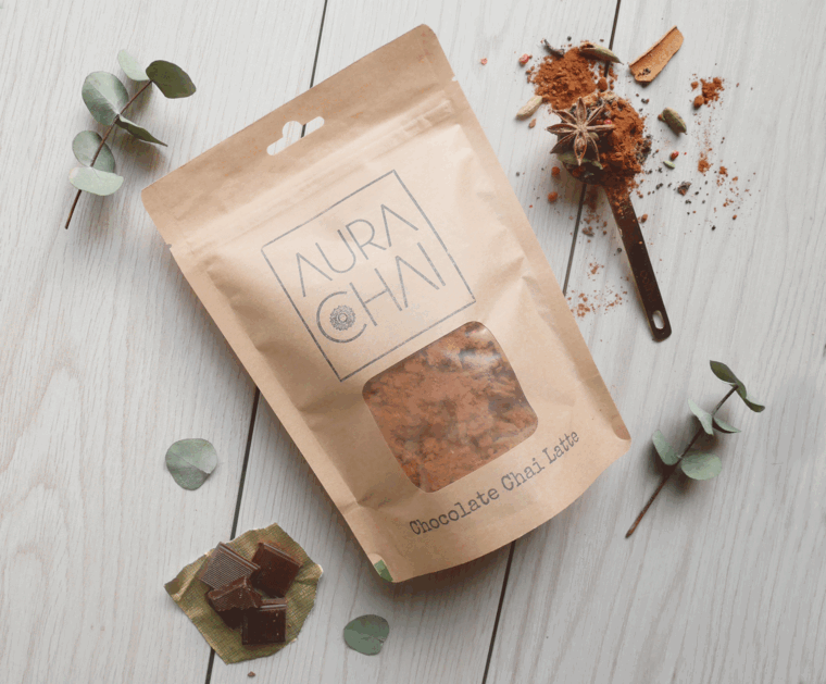 Aura Chai – wholesale Hot cocoa mix/kit – Aura Chai Cacao Chai Latte Blend - 250g1