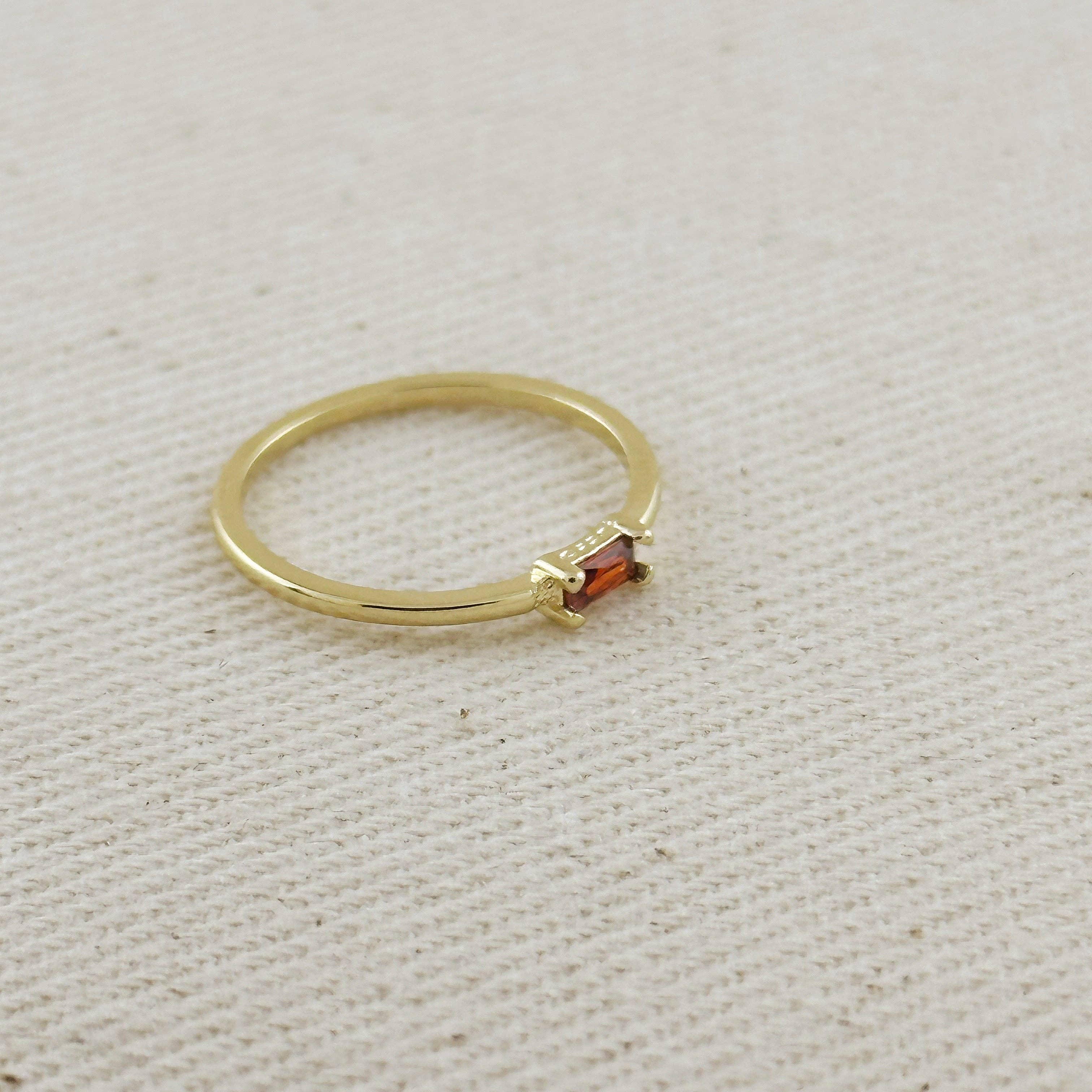 GoldFi - Wholesale Single Stone/Solitaire Ring - 18kGold Filled Birthstone Rings0