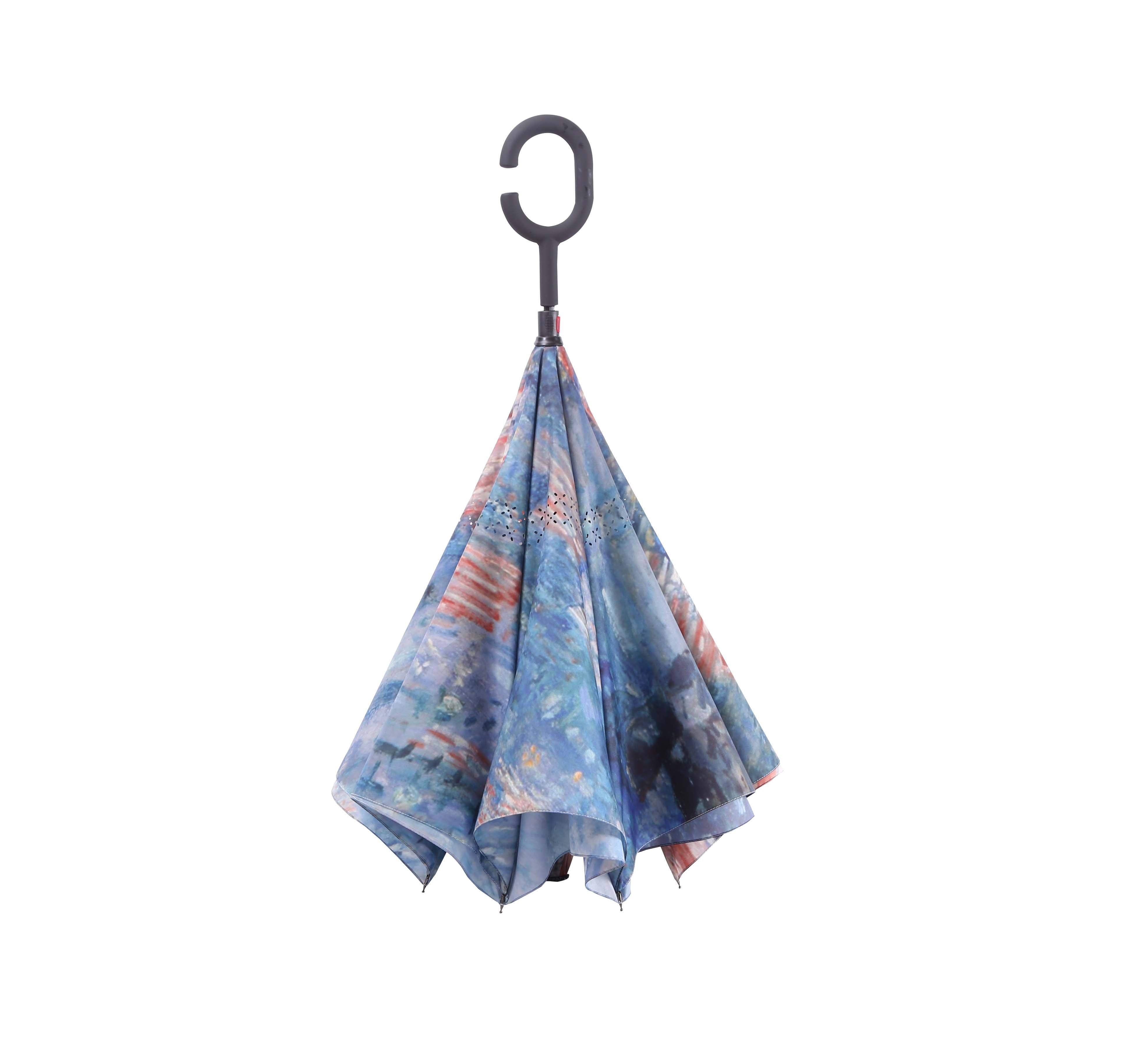 RainCaper - Wholesale Umbrella - Women's - Hassam Avenue in the Rain Reverse Inverted Umbrella – Hands-Free, Windproof - Original Design2