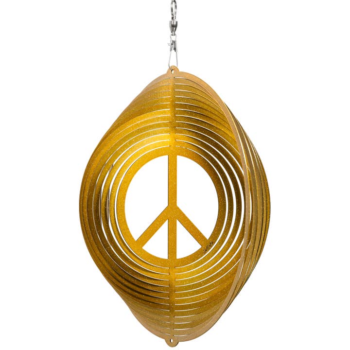 SWEN Products - Wholesale Wind Spinner - PEACE SIGN CIRCLE Swirly Metal Wind Spinner
