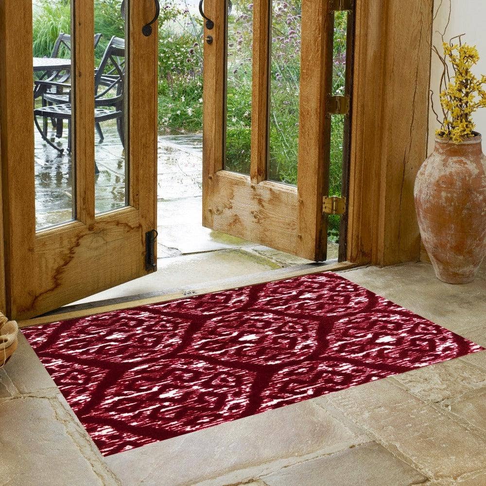 Studio 67 Wash+Dry Mats - Wholesale Door Mat - Ruby Ikat2