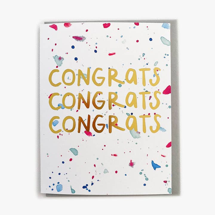 Congrats Trio Card for wholesale by Love Through Letterpress