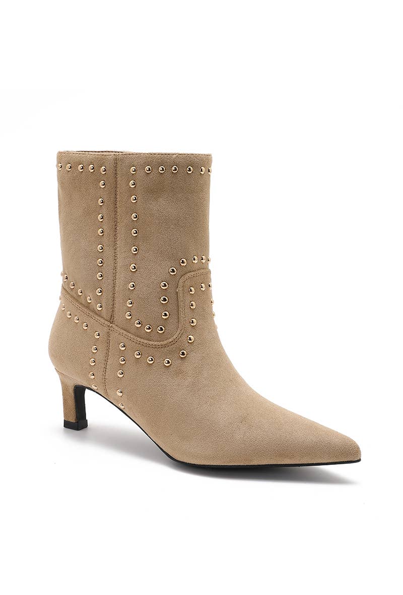 Joia Paris - Wholesale Booties - Women's - Western ankle boots with low heels, studded decoration GZ-3084