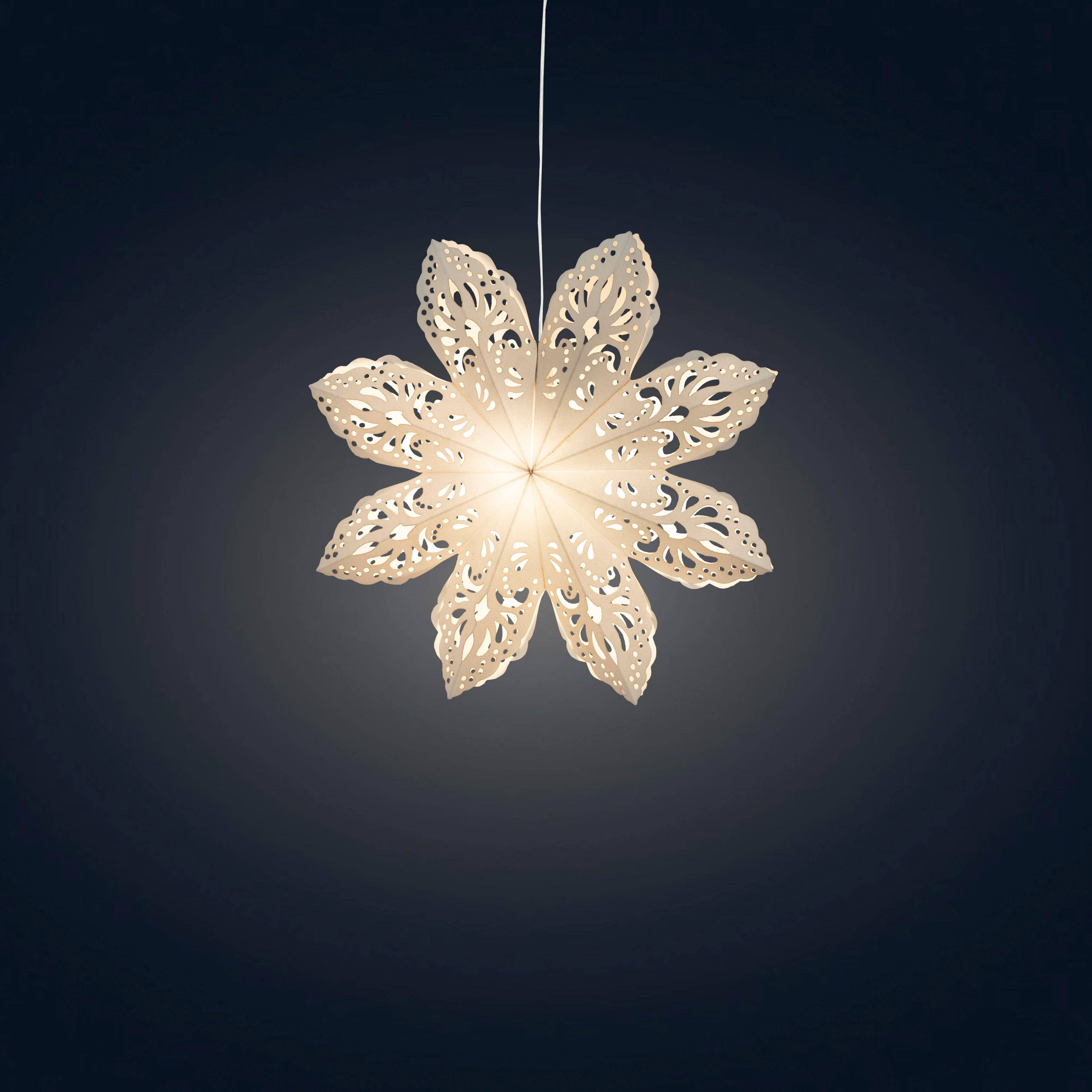 Artschatz LLC - Wholesale Ornament - Snowflake Ice Flower - 8, 12 or 16 inch | Paper Star Lantern Light0