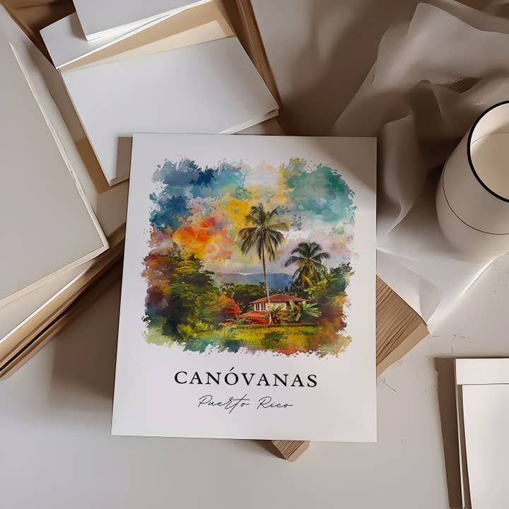Premium Travel Art - Wholesale Art Print - Canóvanas Wall Art, Canóvanas Print, Canóvanas PR Watercolor, Canovanas Puerto Rico Gift,1