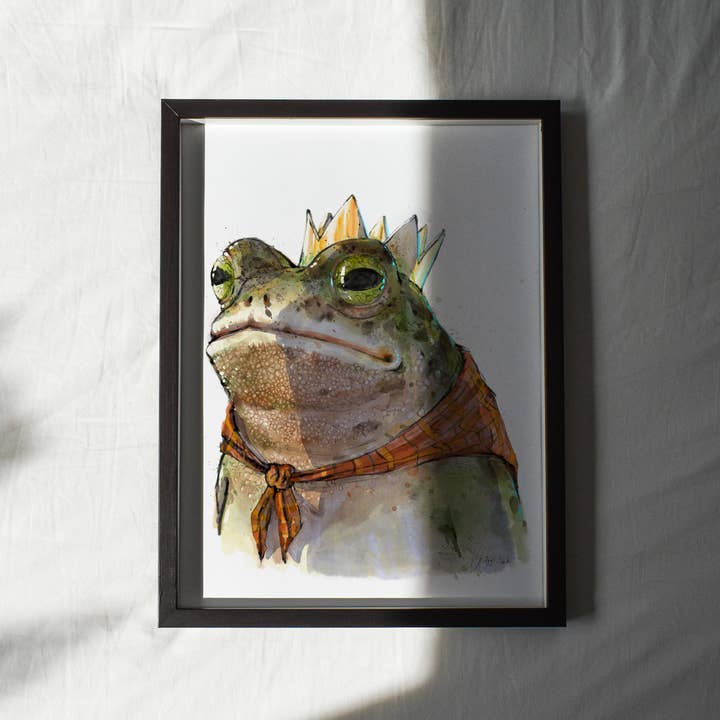 The Ugly Cat Studio - Wholesale Art Print - Toad King Watercolour Fine Art Print26