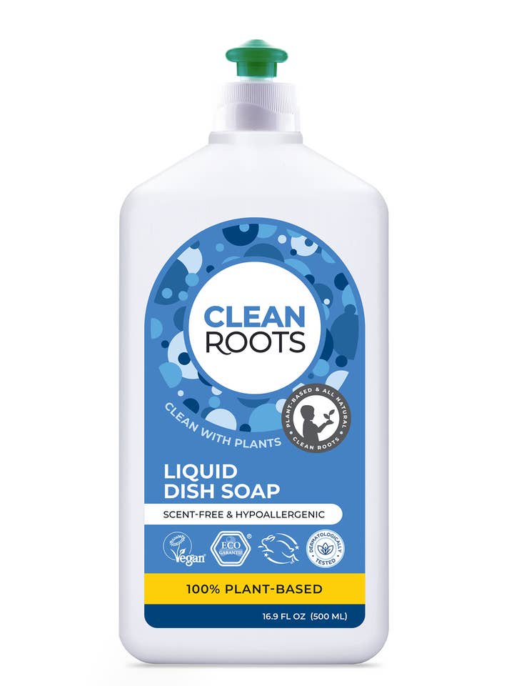 Liquid Dish Soap | Scent-Free & Hypoallergenic | 16.9 fl oz for wholesale by Clean Roots
