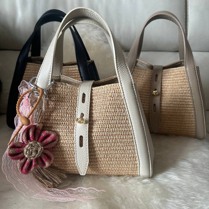 Zhade - Wholesale Handtas met handvat - Dames - ARUBA - raffia en leer13