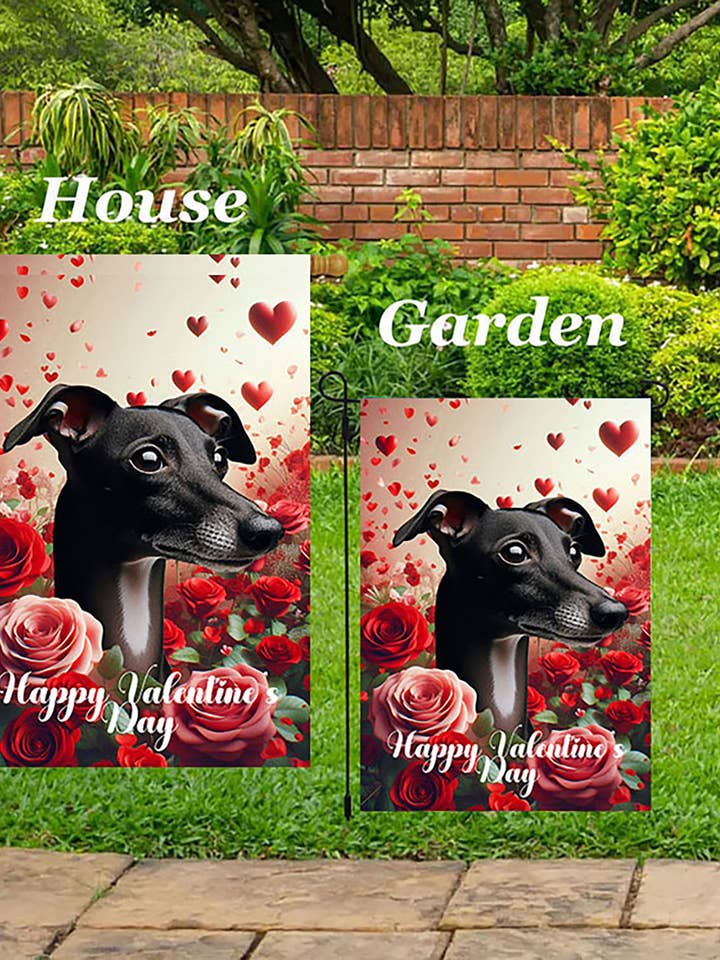 Levriero Italiano BW - Bandiera da Casa di San Valentino per la vendita all'ingrosso da parte di Best of Breed Products