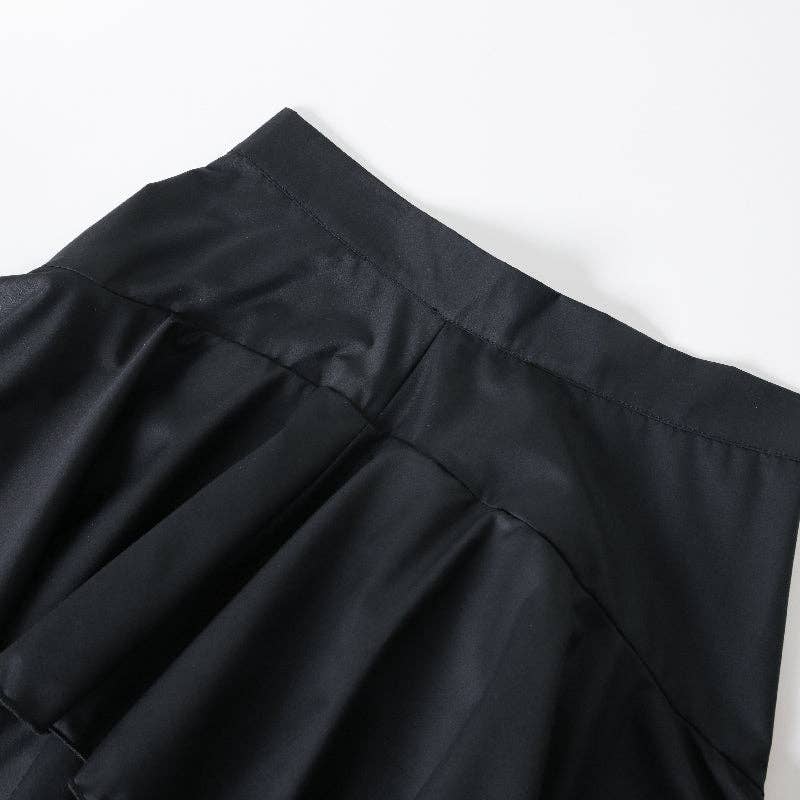 UZ Wholesale Store - Venta al por mayor Falda - Mujer - Elegante falda en forma de A con volantes y cintura alta de color liso14