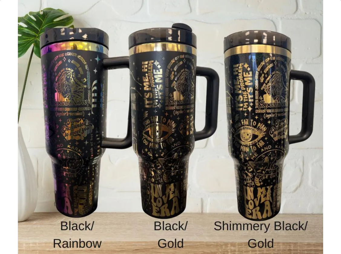 Crafty AF Studio – wholesale Insulated mug/tumbler – 40oz Taylor Eras Tour Rainbow laser Engraved Tumbler TS14