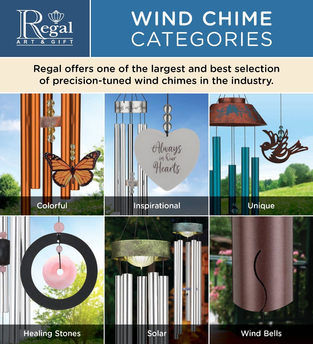 Regal Art & Gift - Wholesale Wind Chime - Sentiment Chime 32" - Dove5