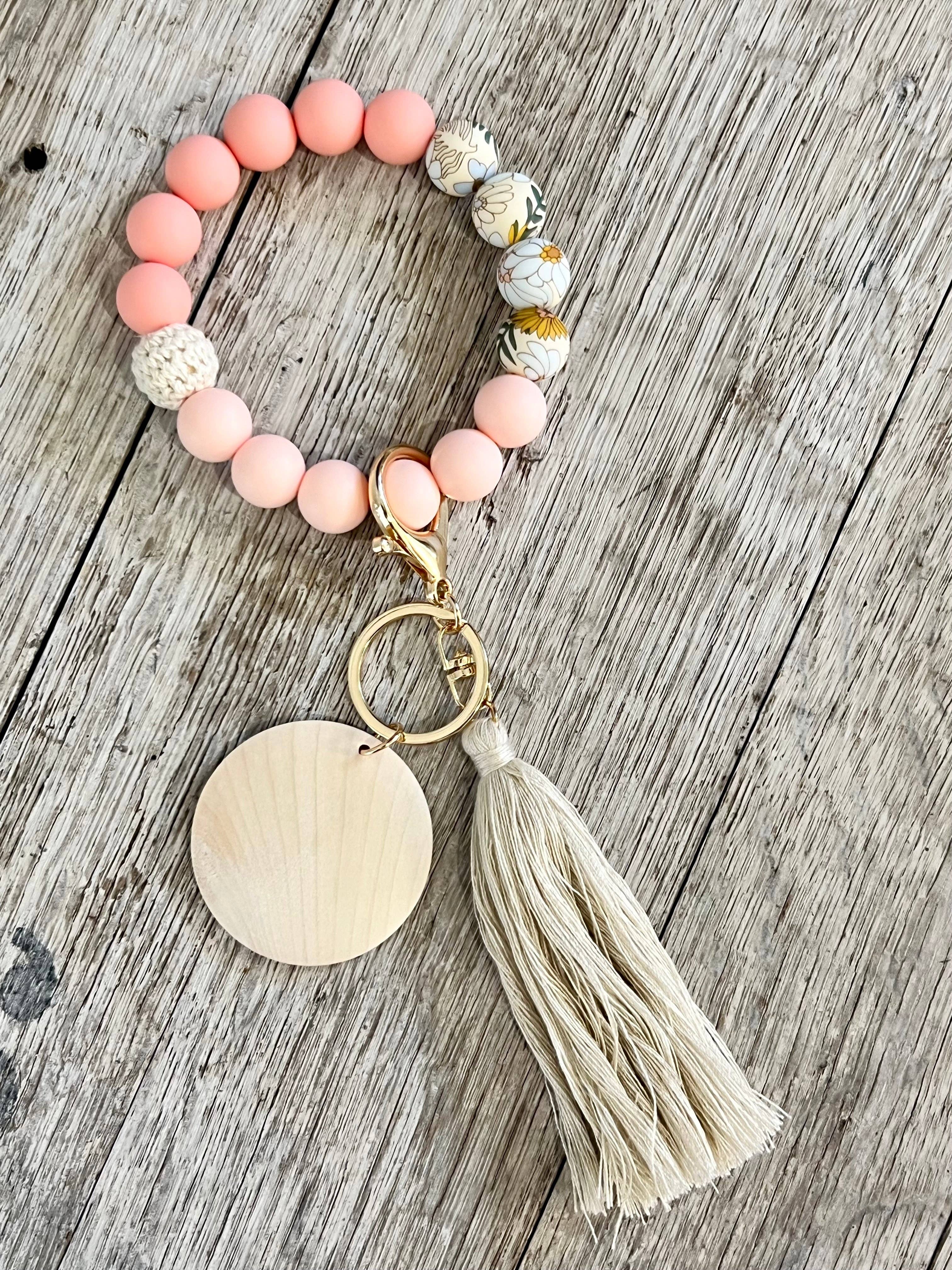 KW Custom Creations - Wholesale Keychain Bracelet - Boho Chic Silicone Beads Wristlet Blank1