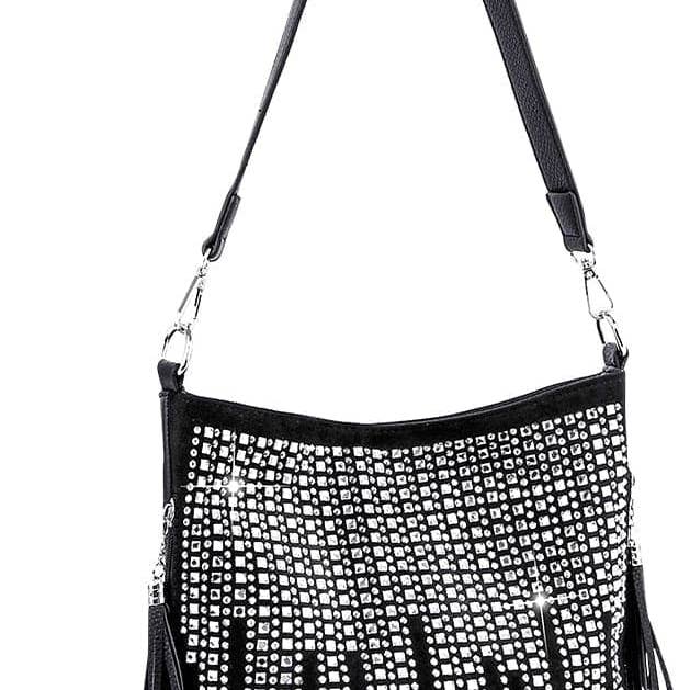 Rhinestone Vandfald Hobotaske Crossbody Slynge for engroshandel hos Handbag Express