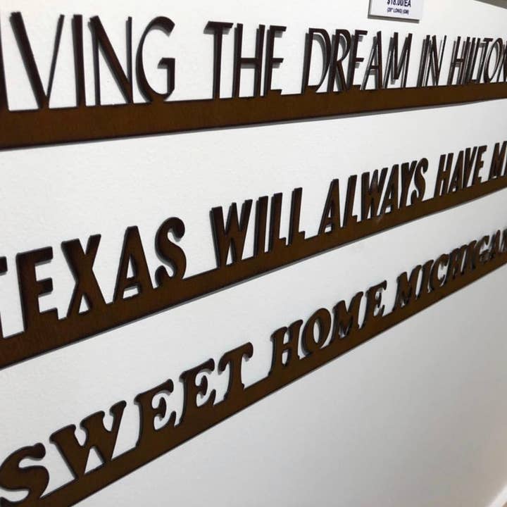 Whimsies - Wholesale Sign - Custom metal rustic sign State pride city names namedrop USA